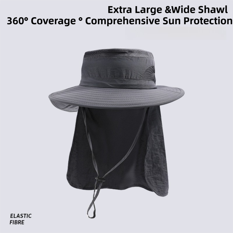 2-Pack Green Men's Adjustable Sun Protection Hat - Wide Brim view 4