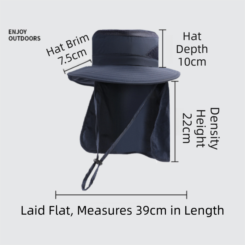 2-Pack Green Men's Adjustable Sun Protection Hat - Wide Brim view 5