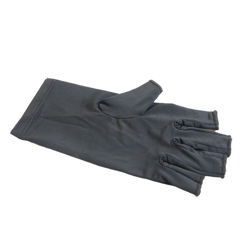5-Pair Black UV Protection Fingerless Gloves for Nail Art Curing and Cycling