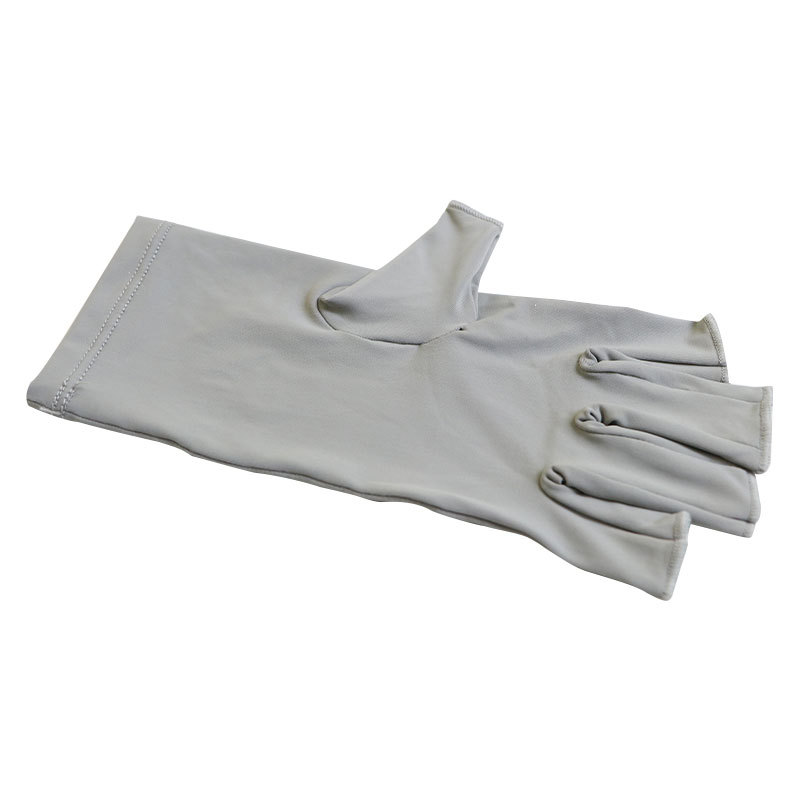 5-Pair Grey UV Protection Fingerless Gloves for Nail Art Curing and Cycling