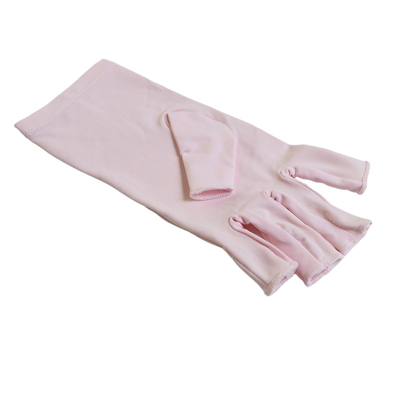5-Pair Pink UV Protection Fingerless Gloves for Nail Art Curing and Cycling