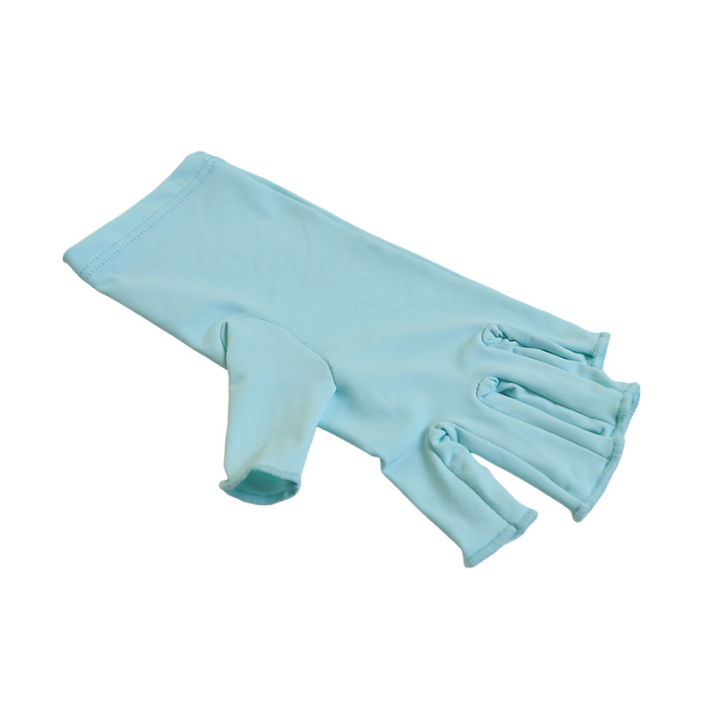 5-Pair Blue UV Protection Fingerless Gloves for Nail Art Curing and Cycling