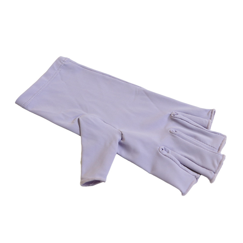 5-Pair Purple UV Protection Fingerless Gloves for Nail Art Curing and Cycling