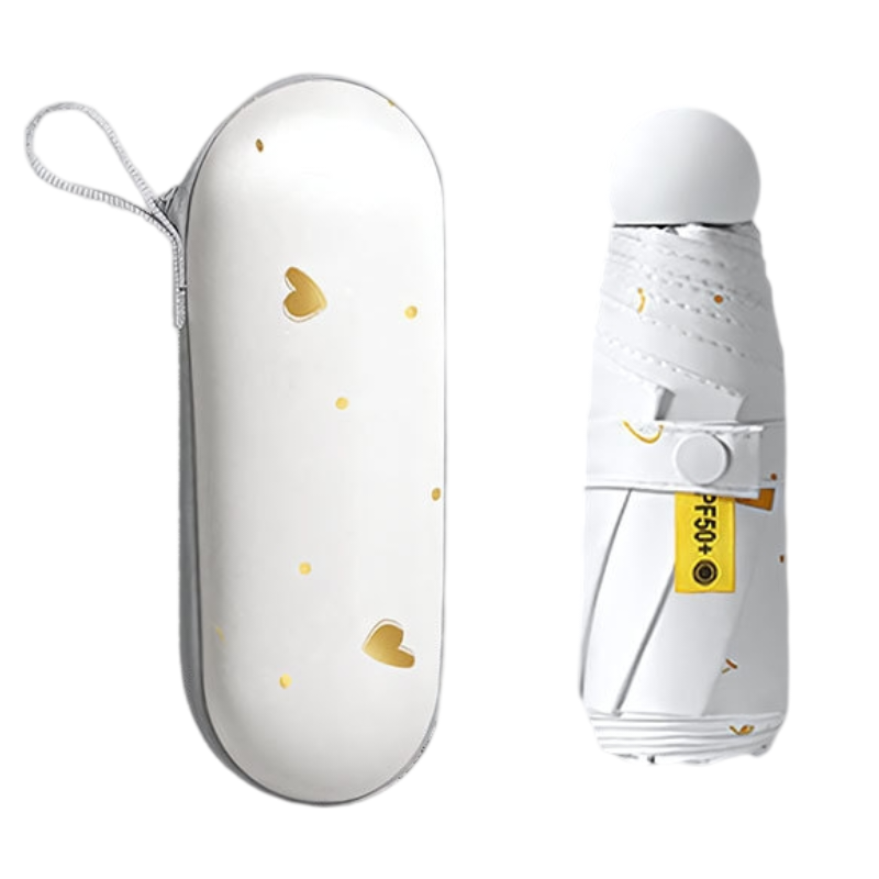 2-Pack White Ultra-Compact 5-Fold Waterproof All-Weather Umbrella for Women