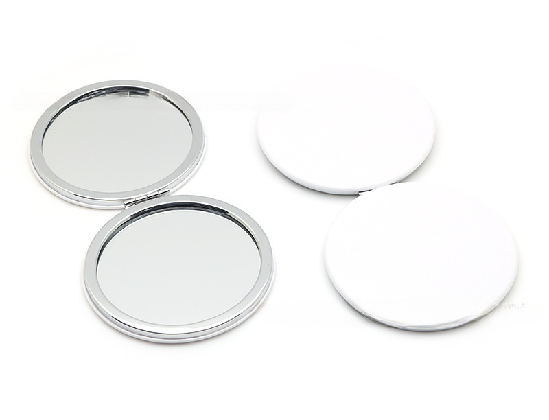 4-Pack White Jumbo Round Portable Makeup Mirror(8x8CM) - Pocket Cosmetic view 3