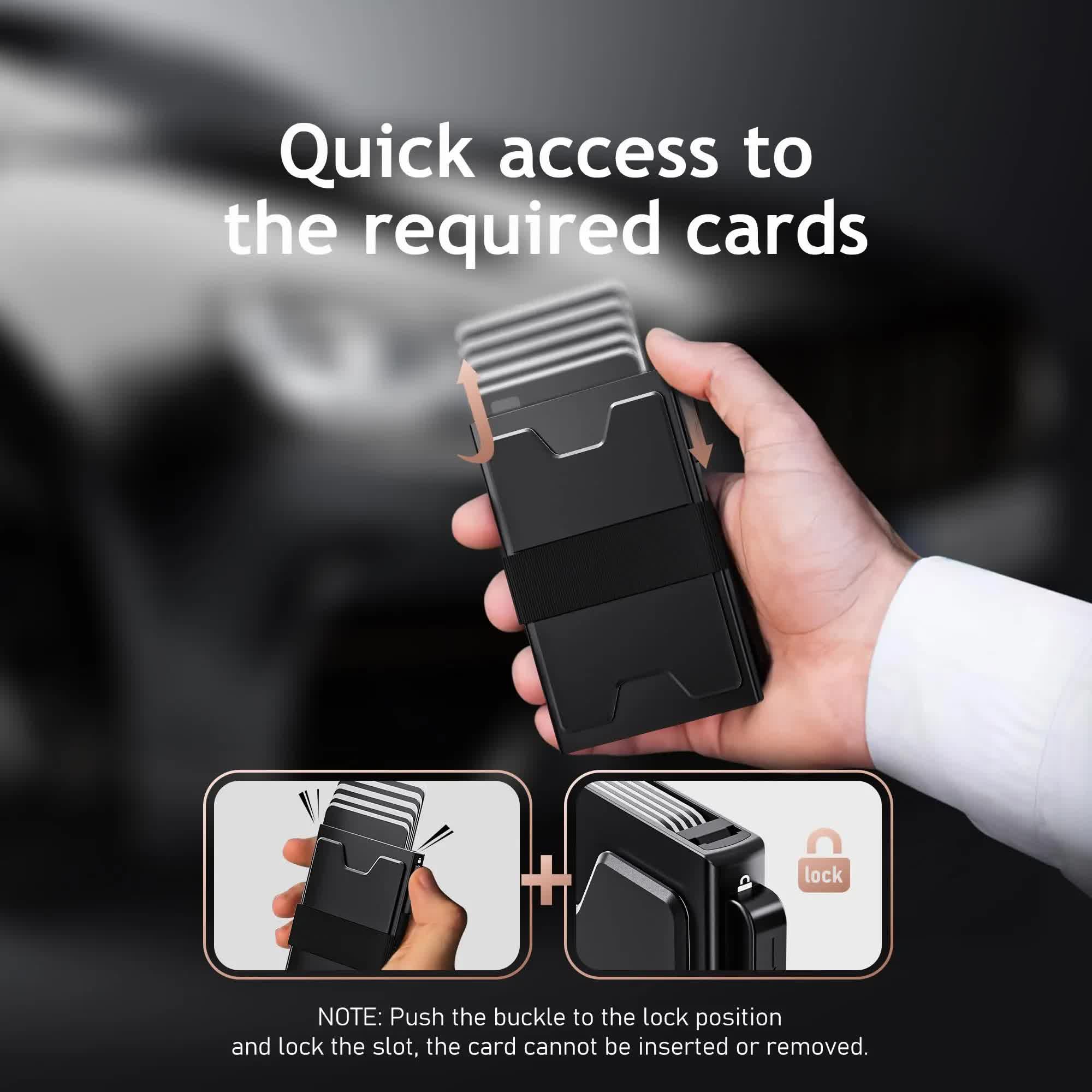 2-Pack Black Metal Thin Slim Men Women Pop Up Wallet (10.1 x 6.9 x 1.7 cm) view 4