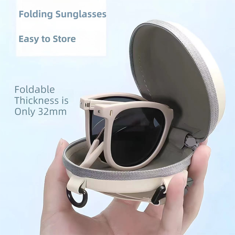 Ultra-Light Foldable TR Sunglasses for Women with Storage Bag - 15° Adjustable view 4