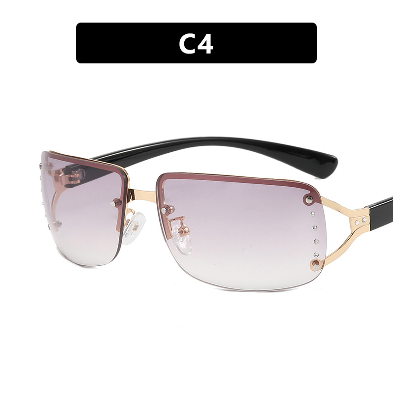Y2K Rimless Butterfly UV400 Sunglasses for Women(Grey Gradient) - Bling