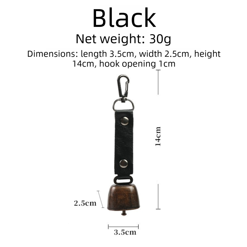 4-Pack Black Bear Bell & Anti-Lost PU Keyring Accessory(14 x 3.5 x 2.5CM) view 2