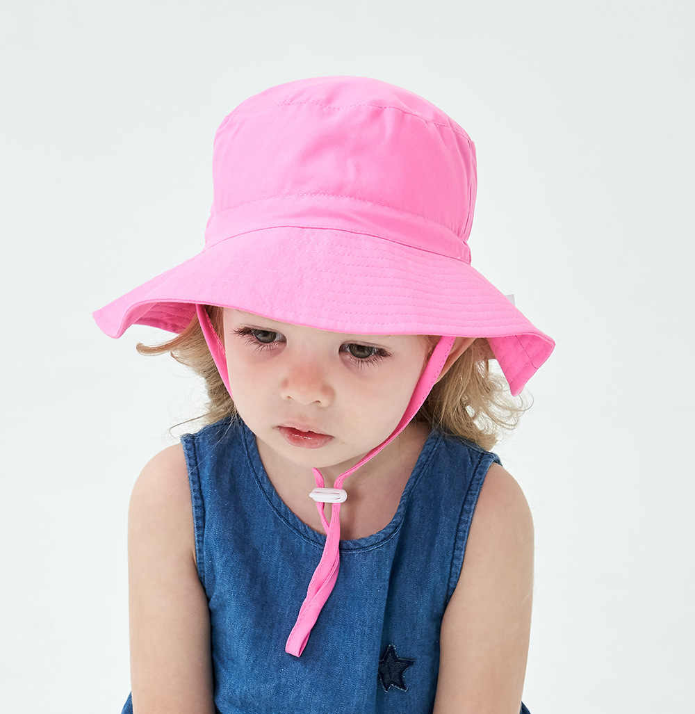 2-Pack Pink Kids Sun Hat and Travel Beach Fisherman Cap(M Size for Head view 2