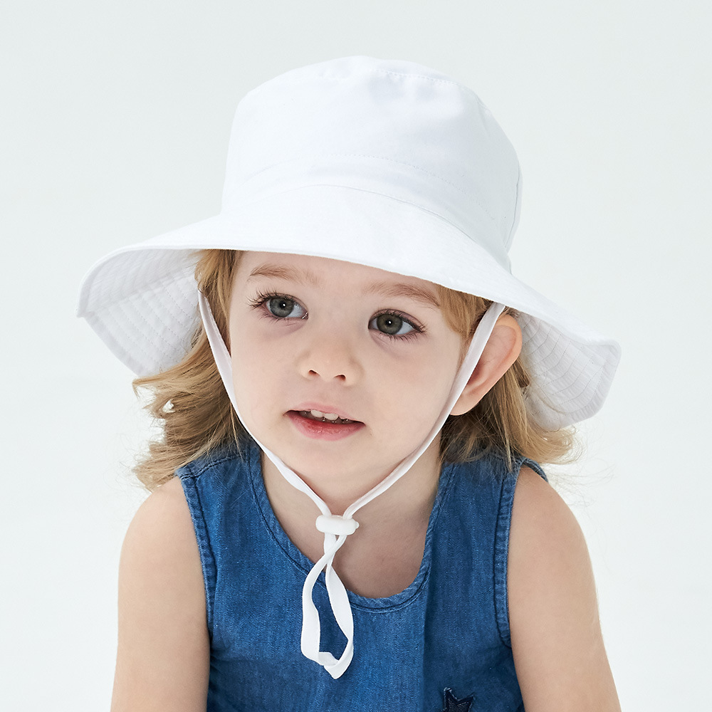 2-Pack White Kids Sun Hat and Travel Beach Fisherman Cap(S Size for Head