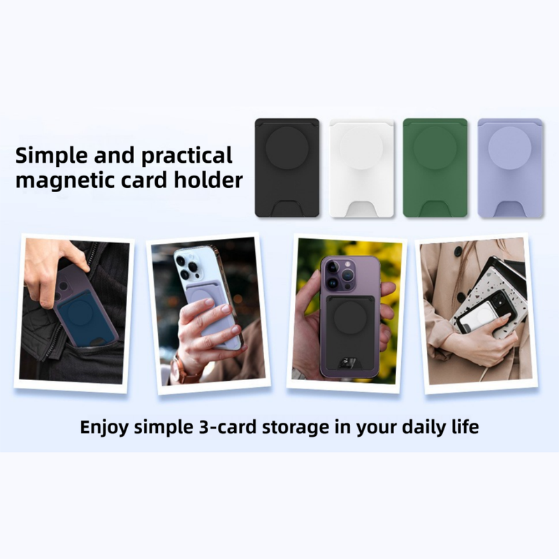 2-Pack 2-in-1 White Magnetic Card Wallet Integrated Pop Airbag Stand(9.5x6x0.8 view 5