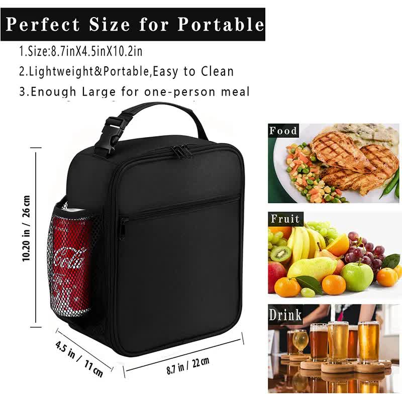 Light Grey Portable Insulated Lunch Bag - Oxford Cloth Handheld Meal Prep Tote view 2