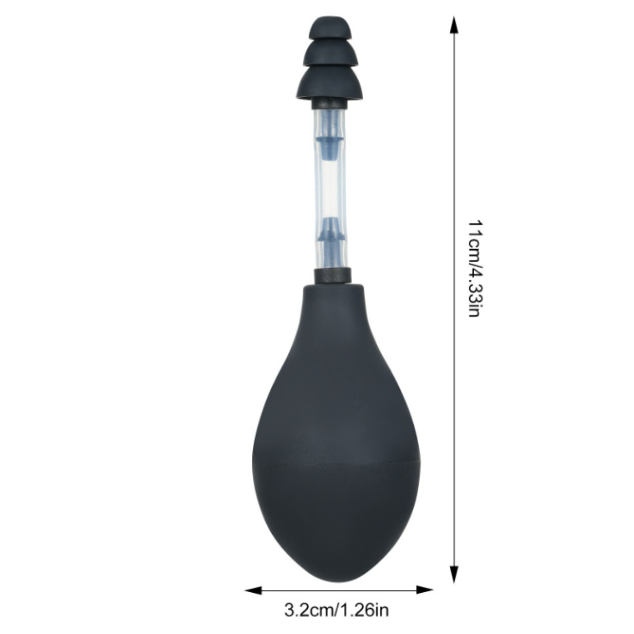Black Portable Manual Ear Massager - Natural Relief and Decompression Tool