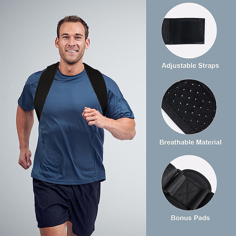 Universal Adjustable Posture Corrector Brace (Fits 30''-43'' Chest) - Back view 2