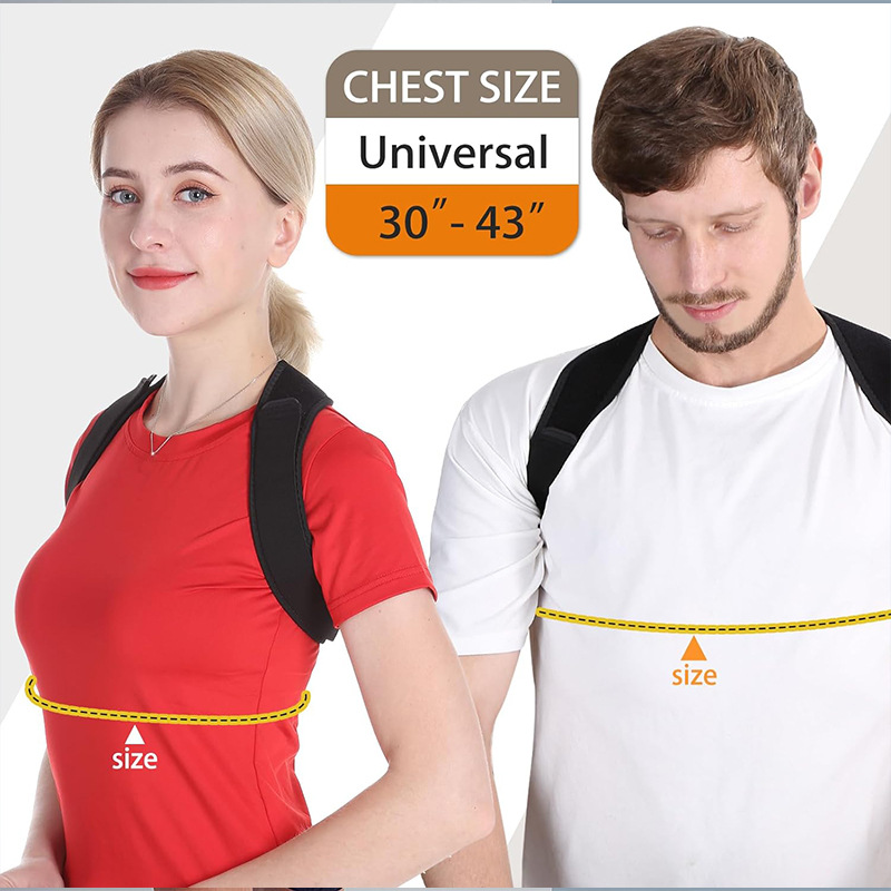 Universal Adjustable Posture Corrector Brace (Fits 30''-43'' Chest) - Back view 3
