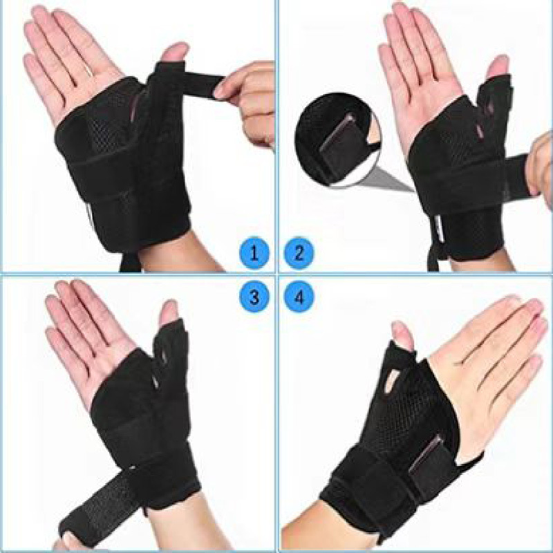 One Pair Adult Breathable Thumb Spica Splint Wrist Brace(Left & Right Hand) view 4