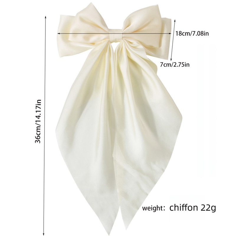 8-Color Set Luxury Satin Bow Hair Clips for Women - French Barrette Style view 9