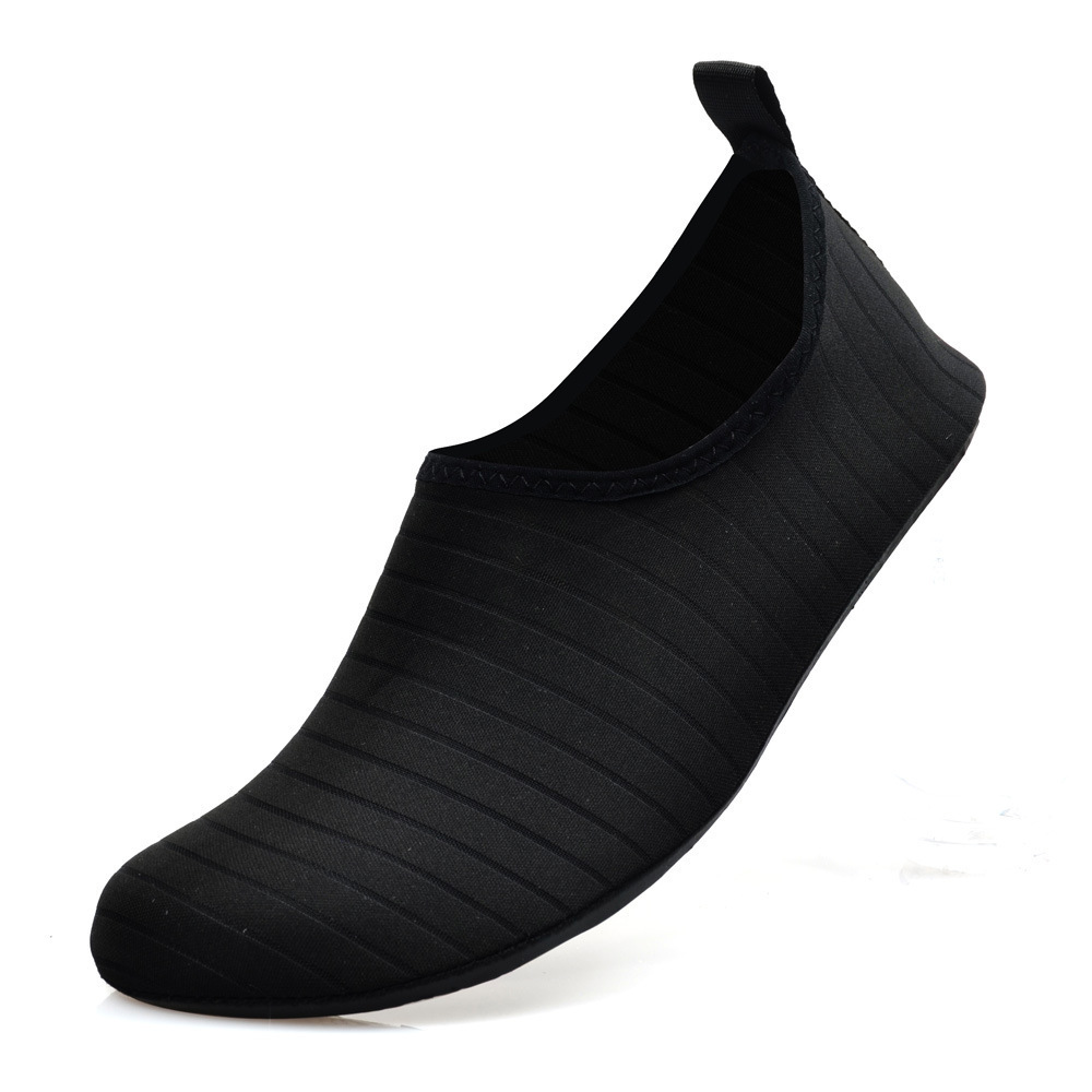 #36/37 Black Quick-Dry Aqua Beach Water Shoes for Men and Women - Slip-On