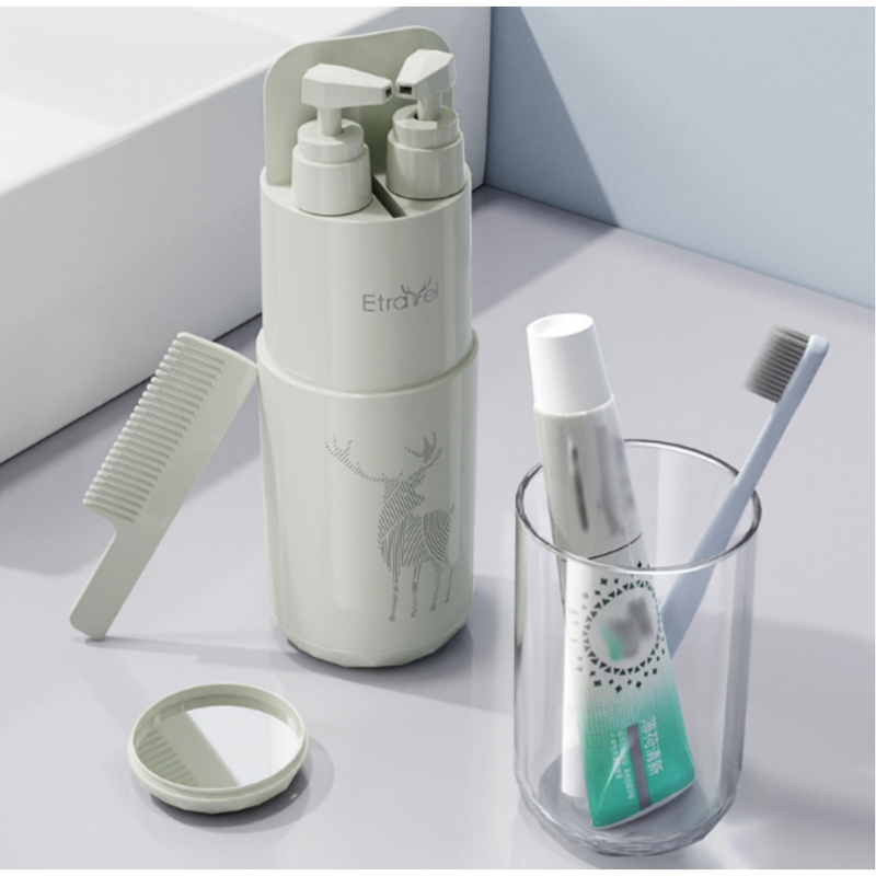 Blue Deluxe 8-in-1 Travel Toiletry Set - Portable All-in-One Toothbrush Holder view 3