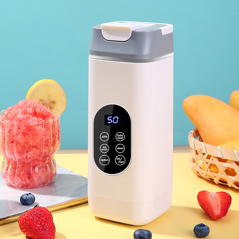 White Portable Wireless 420ML Blender Bottle (8.7x8.7x23.2CM) - 12-Blade
