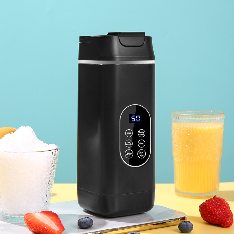 Black Portable Wireless 420ML Blender Bottle (8.7x8.7x23.2CM) - 12-Blade