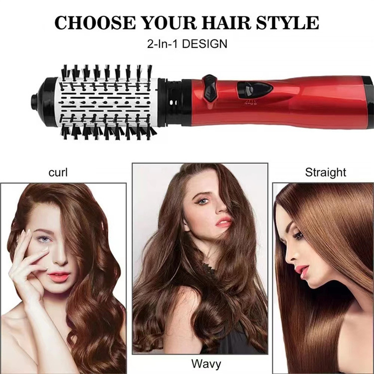 2-in-1 Red Automatic Rotating Hot Air Styler(38/50mm Curling Barrel) view 2