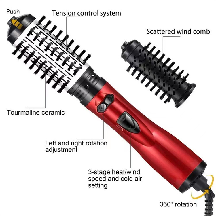 2-in-1 Grey-Purple Automatic Rotating Hot Air Styler(38/50mm Curling Barrel) view 6