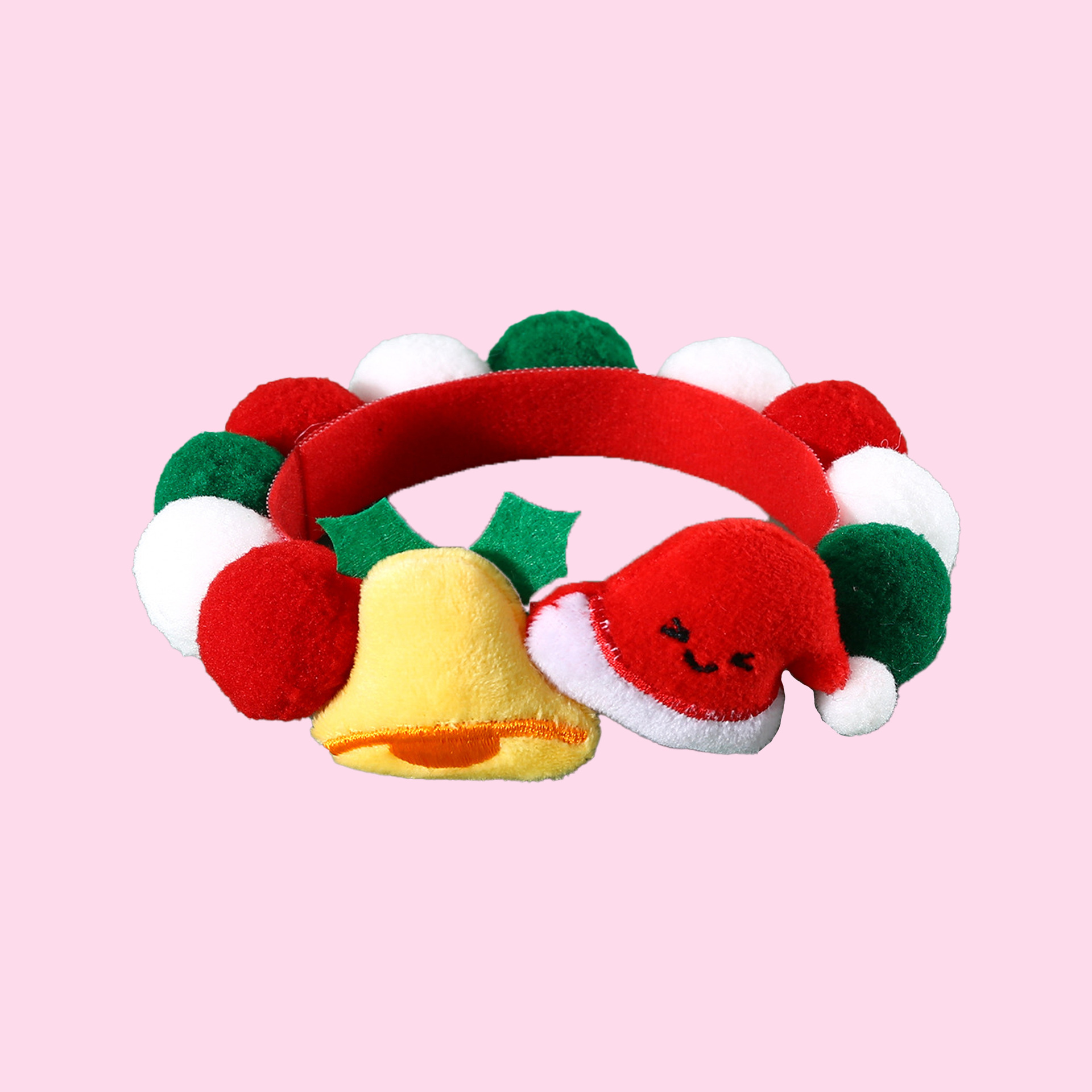 Christmas Pet Pom-Pom Adjustable Cotton Collar Set(2-Pack Size S) - Cat and view 3