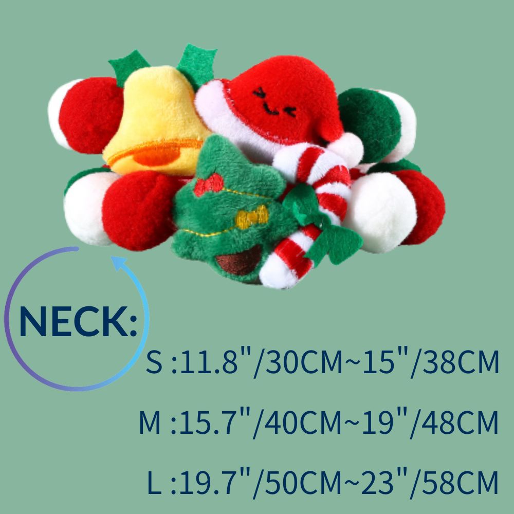 Christmas Pet Pom-Pom Adjustable Cotton Collar Set(2-Pack Size M) - Cat and view 4