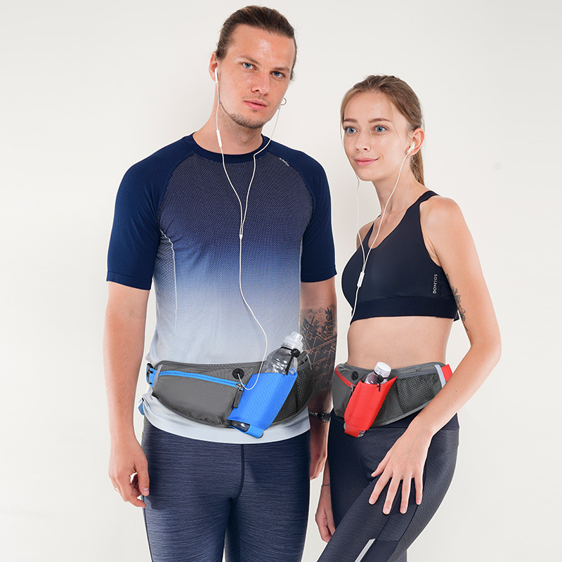 Blue Adjustable Large Capacity Outdoor Sports Running Waist Pack(Waistline view 4