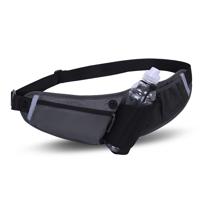 Black Adjustable Large Capacity Outdoor Sports Running Waist Pack(Waistline
