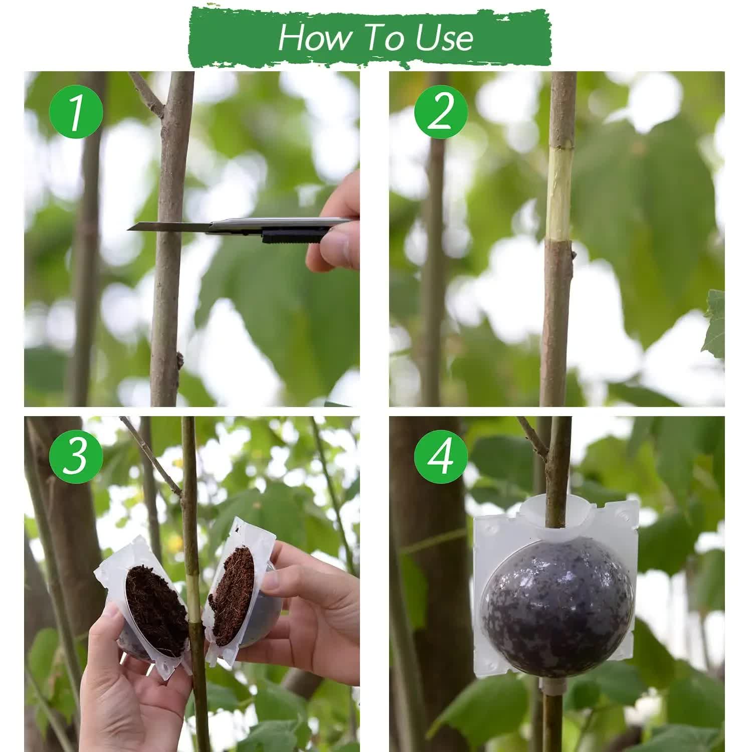 5-Pack Black Reusable Plant Air Layering Propagation Pod (Diameter: 5cm) view 4
