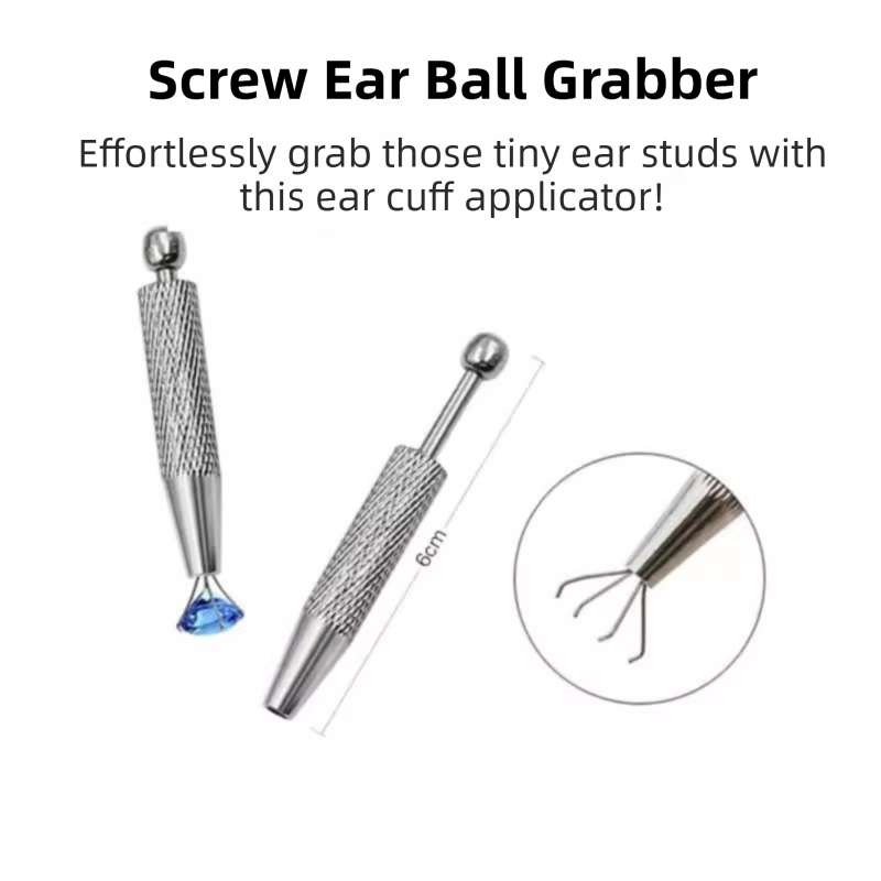Stainless Steel Earring Wearer Helper - 4-Prong Grabber Tool