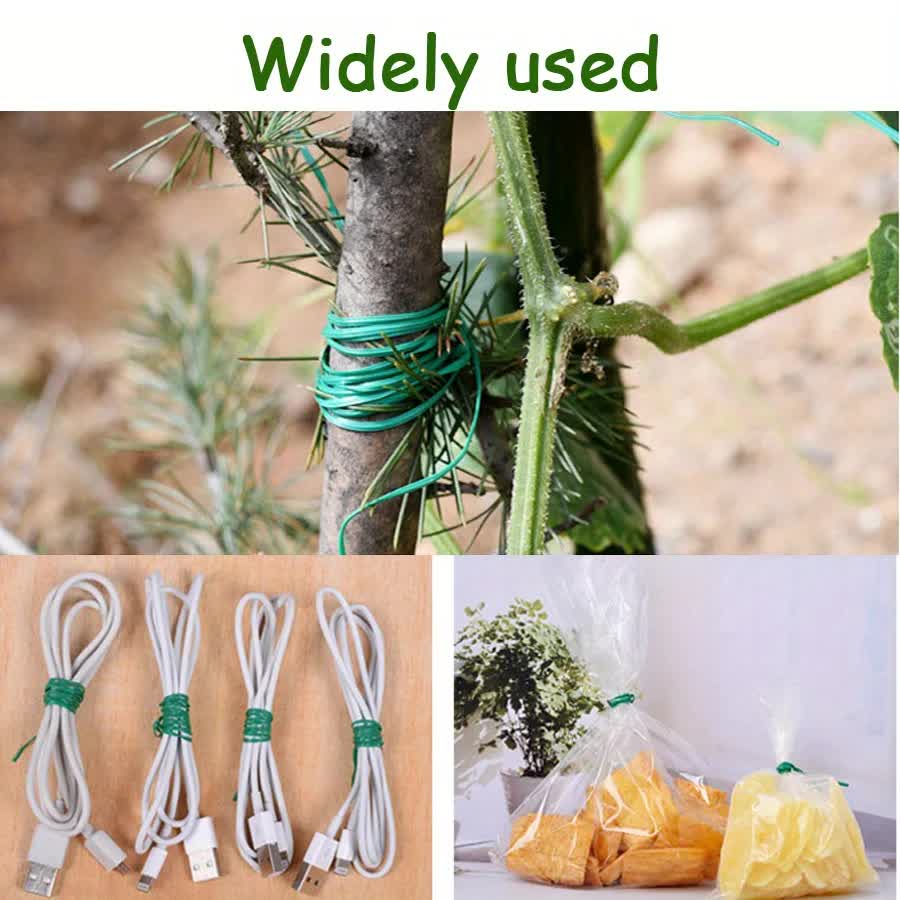 4-Rolls 100M Multifunctional Plastic Steel Twist Tie with Cutter - Sturdy view 2
