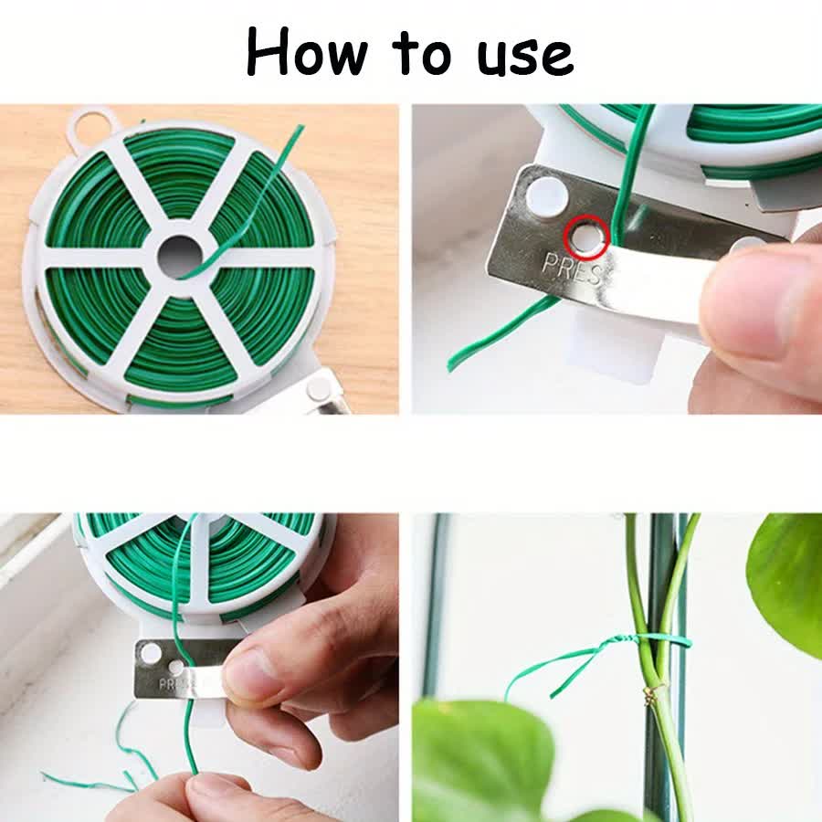 4-Rolls 100M Multifunctional Plastic Steel Twist Tie with Cutter - Sturdy view 3