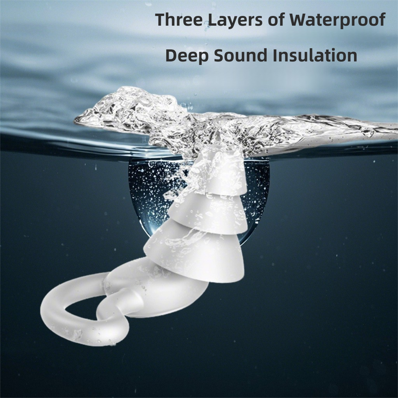 2-Pairs White Noise Reduction Silicone Ear Plugs for Swimming view 3