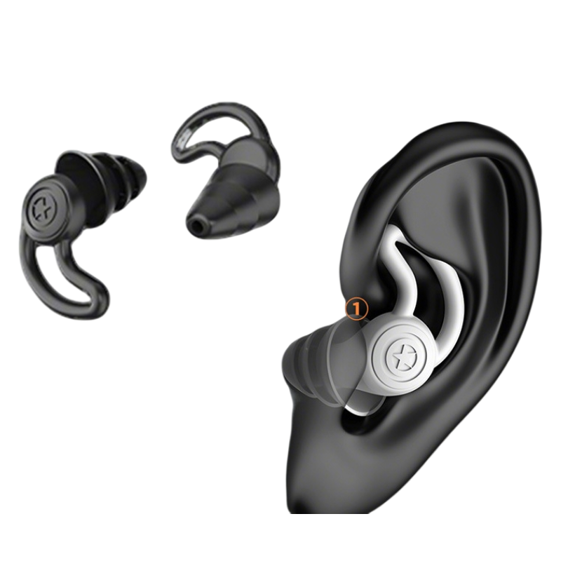2-Pairs Black Noise Reduction Silicone Ear Plugs for Swimming