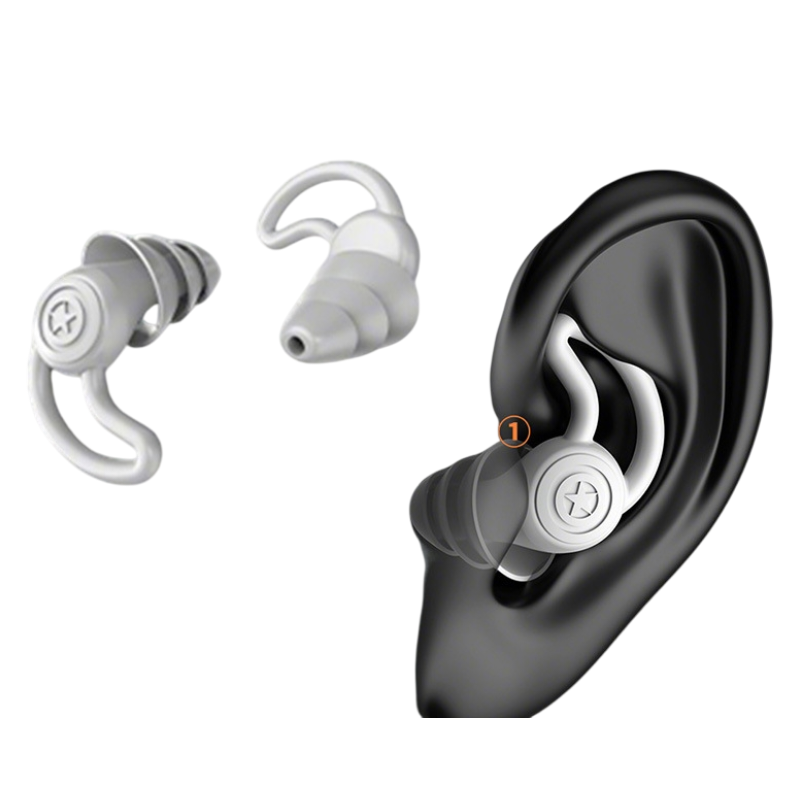 2-Pairs Grey Noise Reduction Silicone Ear Plugs for Swimming