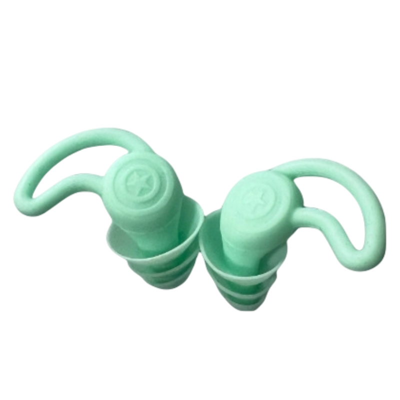 2-Pairs Green Noise Reduction Silicone Ear Plugs for Swimming