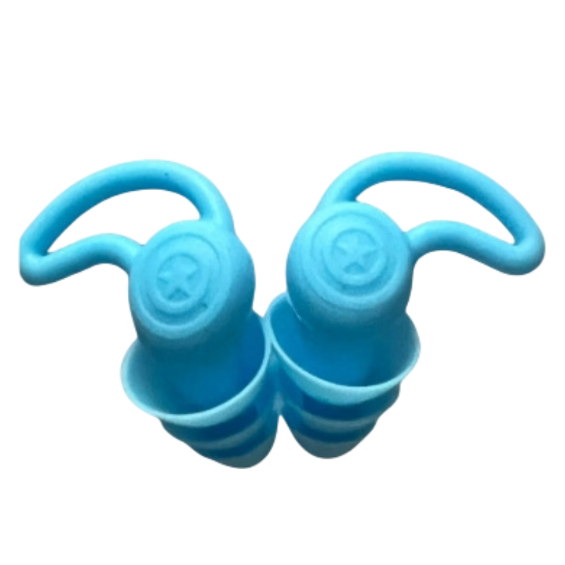 2-Pairs Blue Noise Reduction Silicone Ear Plugs for Swimming