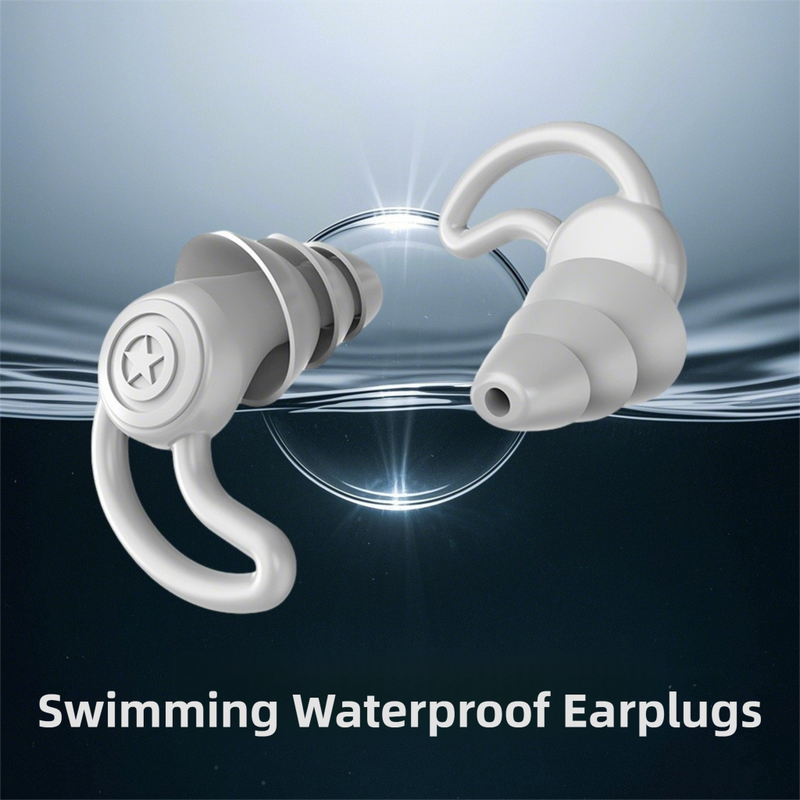 2-Pairs Blue Noise Reduction Silicone Ear Plugs for Swimming view 2