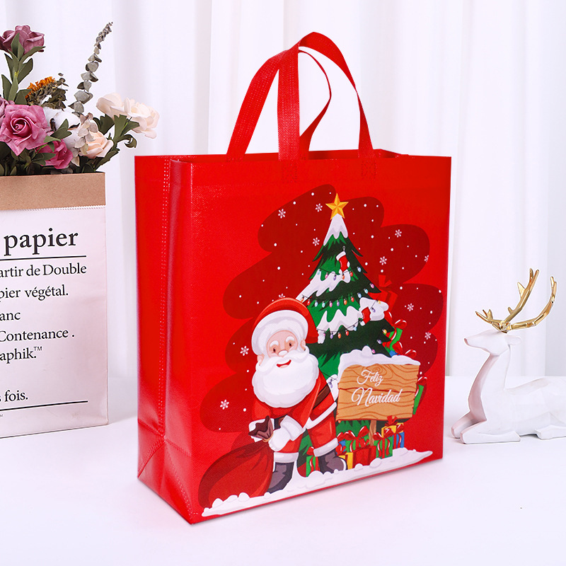8-Pack Large Size Christmas Non-Woven Tote Bags(35 x 38 x 14 CM) with Film — image 1
