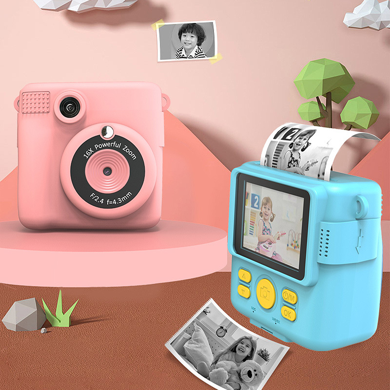 Pink ABS-681 Portable Kids Mini Digital Polaroid with 32GB Card view 7