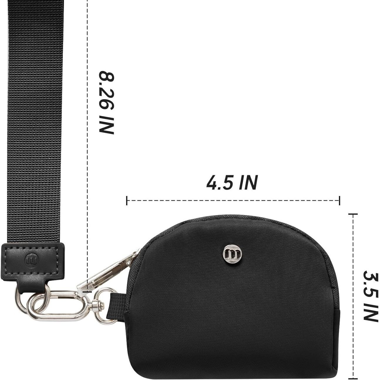 Black Grey Women's Ultralight Fashion Nylon Wristlet Pouch Set - Portable Mini view 4