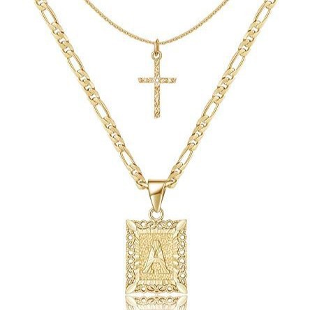 Personalised Copper Adjustable Layered Necklace Set(4PCS) - Custom A-Z Initial view 4
