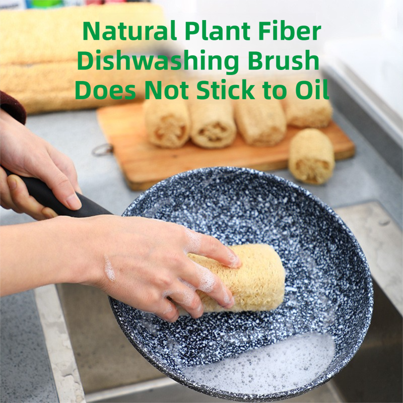 4-Pack Natural Loofah Sponge Scrubber (Oval Compressed Slice: 13x8CM) view 2