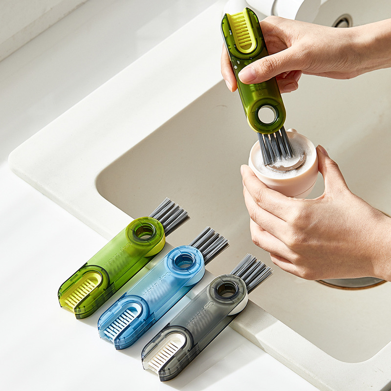 2-Packs 3-in-1 Green Portable & Compact U-Shape Deeply-Cleaning Brush view 4