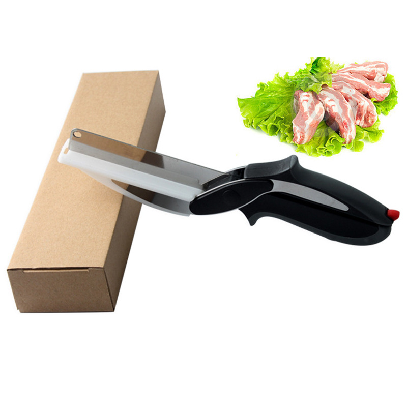 2-in-1 Ingenious Cutter Food Chopper & Scissor for Kitchen Versatile Use - 420