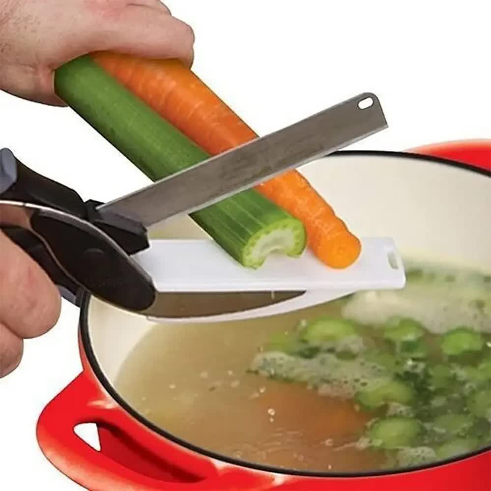 2-in-1 Ingenious Cutter Food Chopper & Scissor for Kitchen Versatile Use - 420 view 5